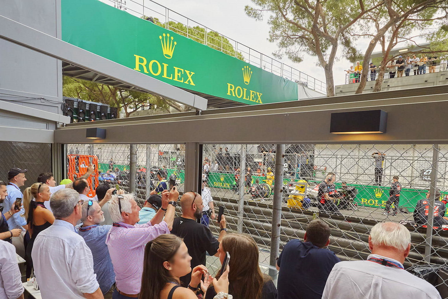Dining and viewing area at Grid Cafe with trackside view